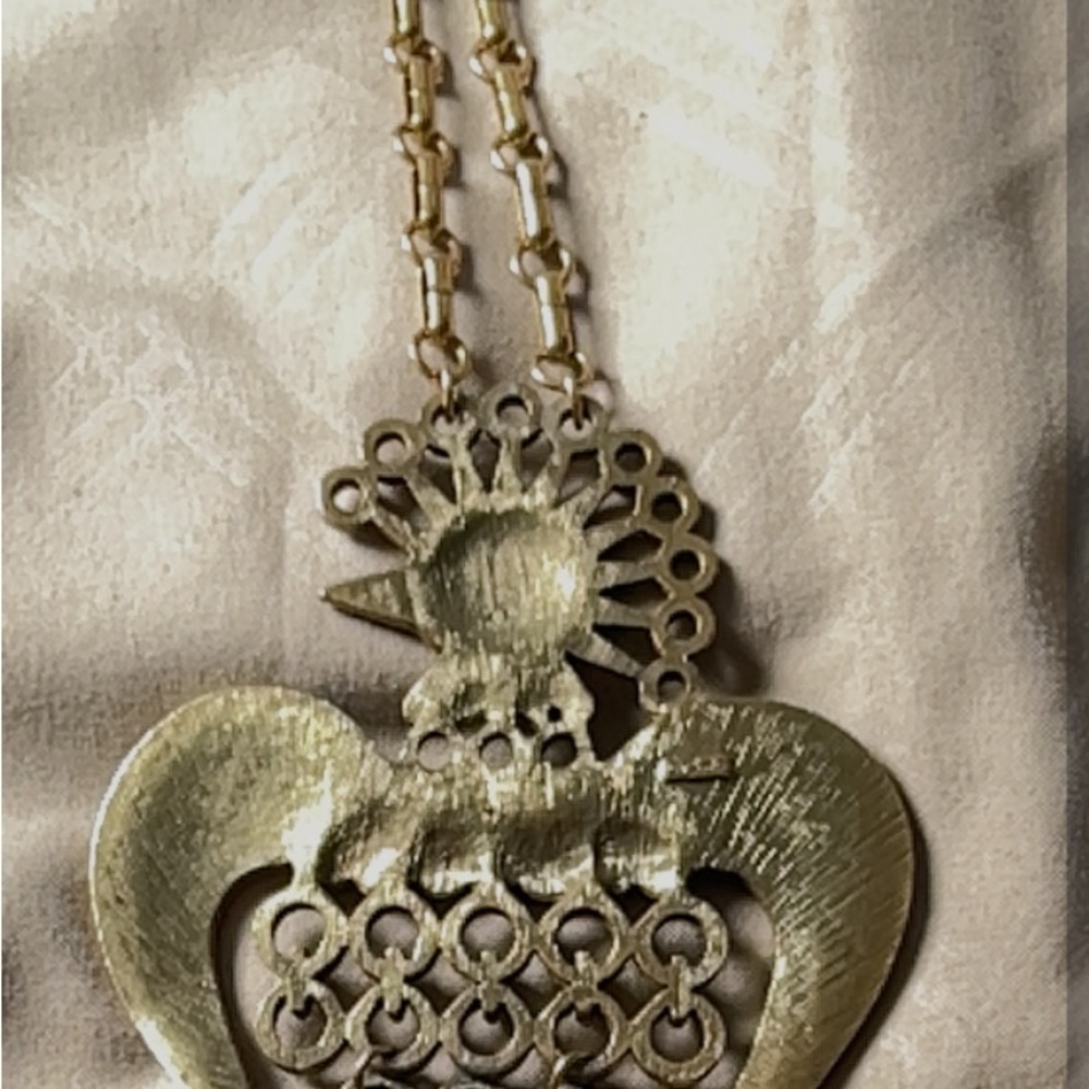Hector Aguilar for Coro Taxco Mex Aztec Bird Statement Necklace - Picture 3 of 3